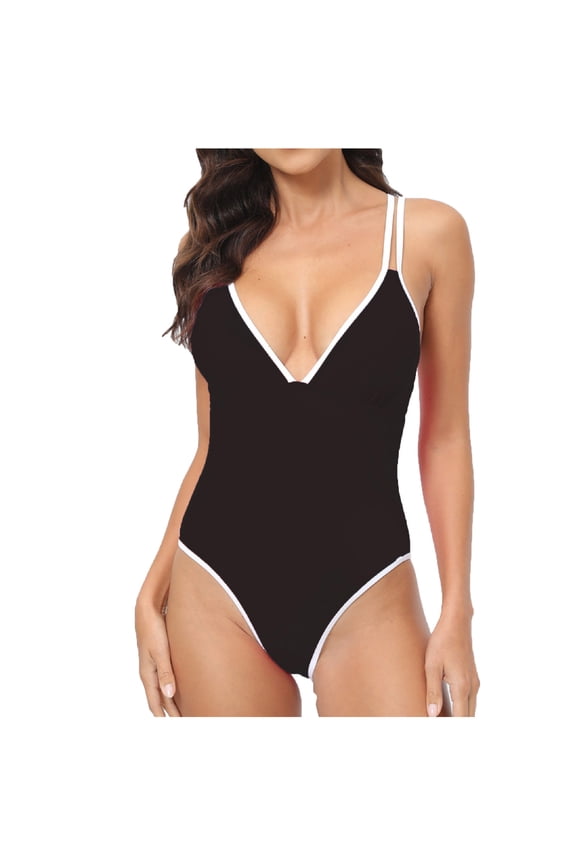 Luxalzxs Sexy One Piece Swimsuit for Women Retro 80s 90s High Cut Tummy Control Bathing Suits Swimwear