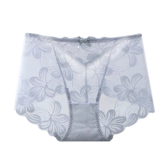 Luxalzxs Sexy Underwear for Women Silky Seamless No Show Panties Ladies Lace See-Through Lightweight Cheeky Hipster Brief
