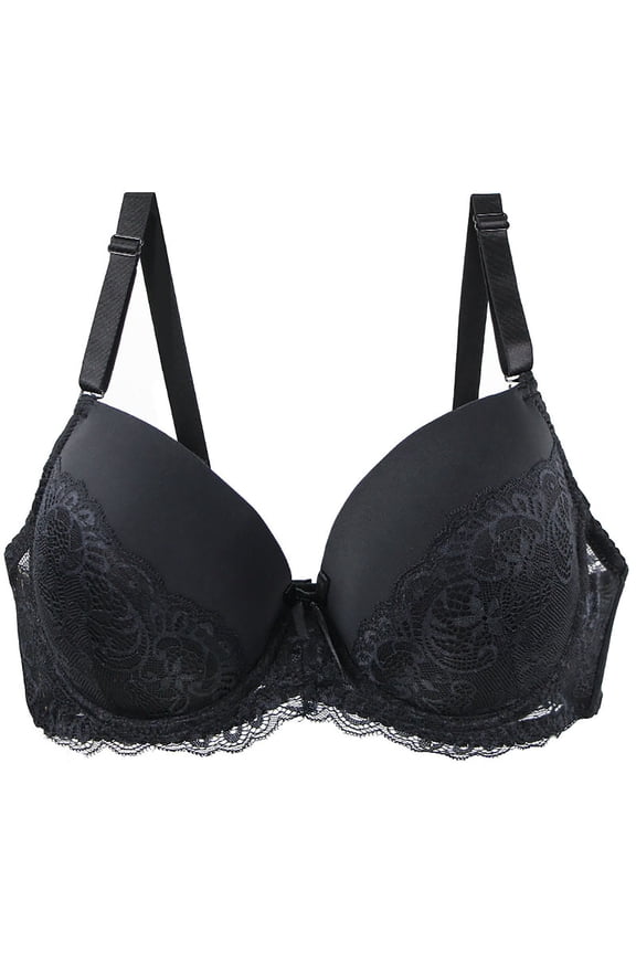 Silk Satin Bras for Women Fashion Sexy Lace Embroidery Breathable Bowknot no Underwire Wireless Bras Comfortable Push up Everyday Bras