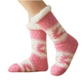 thumbnail image 1 of Luxalzxs Slipper Socks with Gripper Winter Thick Fleece Lined Fuzzy Crew Socks Anti-Slip Warm Chirstmas Home Socks Christmas Gift, 1 of 5
