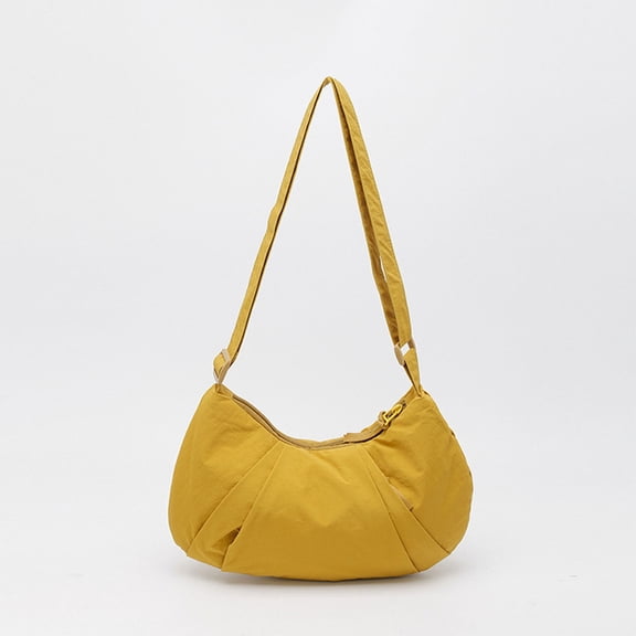 Luxalzxs Small Nylon Crescent Crossbody Purses Bag for Women Travel Roomy Hobo Sling Bag Shoulder Bag with Adjustable Strap, Moon Bag Slouchy Dumpling Bag