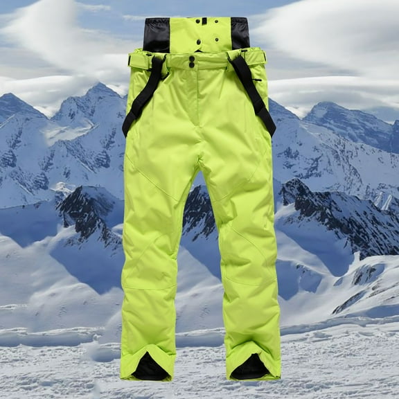 Luxalzxs Snow Pants for Men Women Waterproof Insulated Baggy Ski Pants Snowboard Pants Warm Winter Ski Jumpsuit with Detachable Waist Straps
