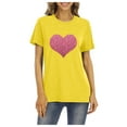thumbnail image 1 of Luxalzxs Sparkly Tops for Women Plus Size Glittery Heart Graphic Valentine’s Day Short Sleeve Tees Tops Valentines Day Gifts, 1 of 4