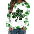 thumbnail image 1 of Luxalzxs St Patricks Day Shirt Women Clover Printed Crew Neck Sweatshirt Top Long Sleeve Casual Pullover Tops Shirt, 1 of 3