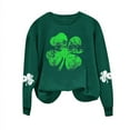 thumbnail image 1 of Luxalzxs St Patricks Day Sweatshirt for Women Saint Patrick's Day Shamrock Printed Round Neck Long Sleeve T-Shirt Loose Tops, 1 of 3