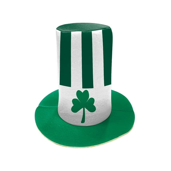 Luxalzxs St Patricks Day Top Hat, Irish Shamrock Green Velvet Hat, Green Parade Leprechaun Hat for Men Women Adult Kids, St. Patricks Day Party Costume Accessories