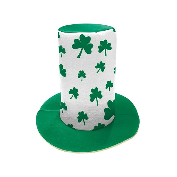 Luxalzxs St Patricks Day Top Hat, Irish Shamrock Green Velvet Hat, Green Parade Leprechaun Hat for Men Women Adult Kids, St. Patricks Day Party Costume Accessories