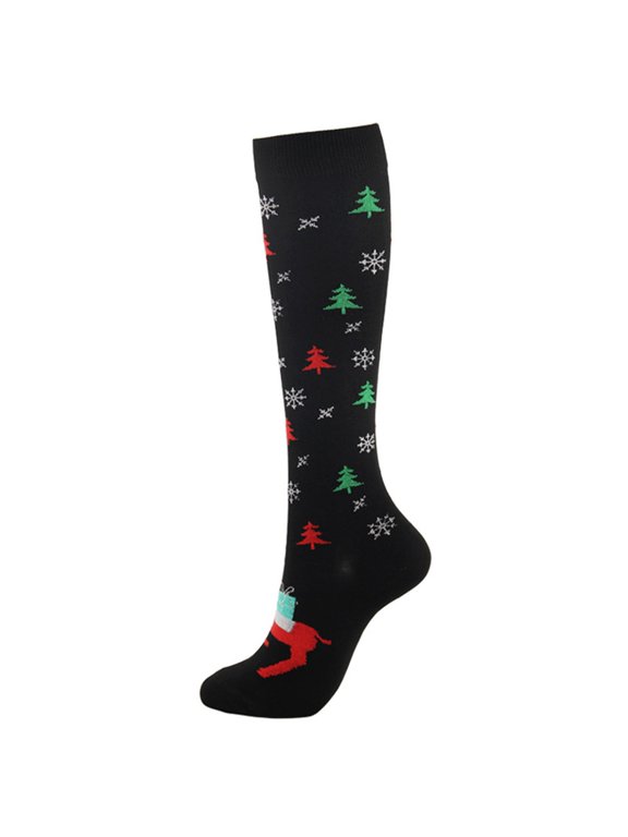 Luxalzxs Stocking Stuffers for Adults Christmas Print 3D Socks Warm Pressure Stockings Compression Socks Christmas Stockings