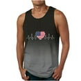 thumbnail image 1 of Luxalzxs Summer Beach Vacation Thin Mens Tank Tops Patriotic American Flag Gradient Printed Baggy Flowy Workout Sleeveless T-Shirts, 1 of 4
