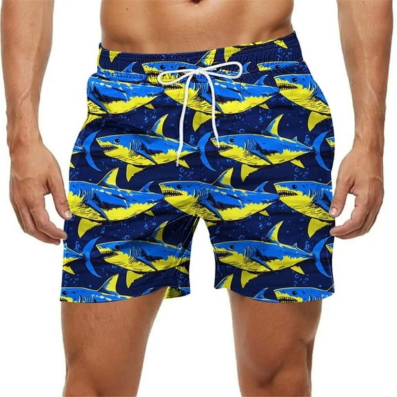 Luxalzxs Summer Hawaiian Swimming Trunks for Men Swim Trunks Lightweight Elastic Waist Drawstring Pockets Beach Shorts Surfing Board Shorts Bathing Suit Quick Dry Swimwear