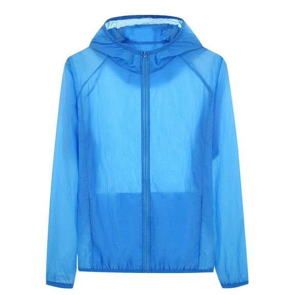 Luxalzxs Sun Protection Hoodie Jacket for Men/Women UPF 50+ Lightweight Rain Coat Full Zip Sun Protection Hoodie Long Sleeve Hiking Fishing Sun Shirts