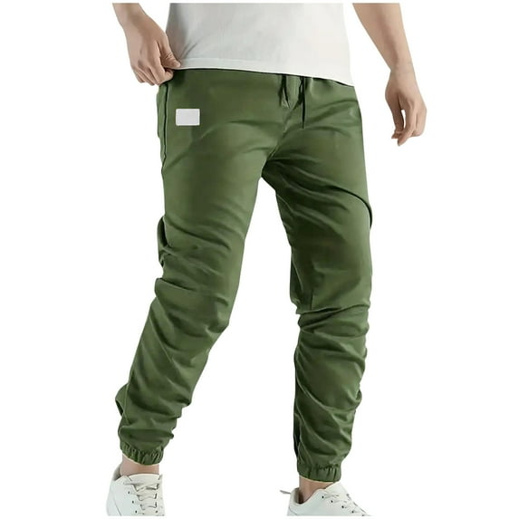 Luxalzxs Sweatpants for Men Casual Fashion Elastic Waist Solid Color Outdoor Cargo Pants Trousers