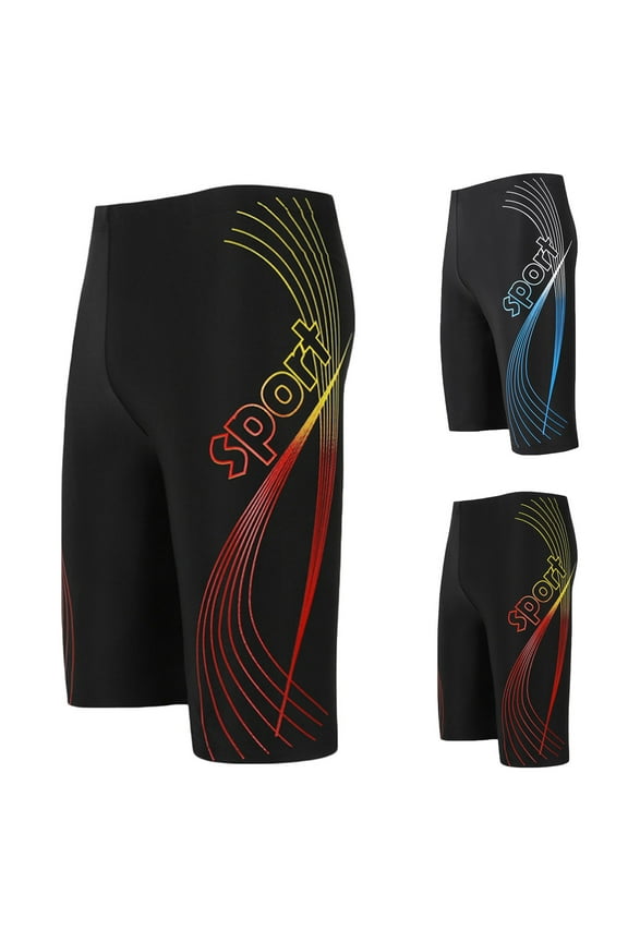 Luxalzxs Swim Jammers for Men Athletic Compression Training Swimsuit Quick Dry Durable Chlorine Resistant Swim Shorts High Stretch Softness Swimwear