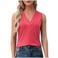 thumbnail image 1 of Luxalzxs Tank Top for Women Sleeveless V-Neck Casual Top Pullover Solid Color Basics T-Shirt Tops, 1 of 5