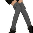 thumbnail image 1 of Luxalzxs Thigh High Socks for Women Winter Cable Knit Over Knee Boot Socks Extra Long Leg Warmers with Pompom, 1 of 4