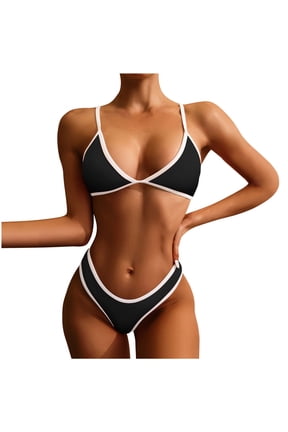 Luxalzxs Thong Bikini Set for Women Sexy Brazilian Bikini Set 2 Piece Spaghetti Strap Extreme Hot Thong Swimwear Mini Swimsuits