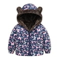 thumbnail image 1 of Luxalzxs Toddler Baby Boys Girls Down Coat Cute Bear Ears Hooded Zipper Coat with Pocket Thick Puffer Jacket Winter Warm Snowsuit Outwear, 1 of 5