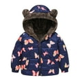 thumbnail image 1 of Luxalzxs Toddler Baby Girls Boys Fleece Liner Coat Kids 3D Bear Ears Hooded Long Sleeve Zipper Thick Warm Jacket Winter Coats, 1 of 4