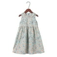 thumbnail image 1 of Luxalzxs Toddler Baby Girls Cotton Ruffle Sleeveless Swing Dress Kids Little Girl Casual Smock Dresses Cute Plaid/Floral/Peach/Orange Sundress, 1 of 3