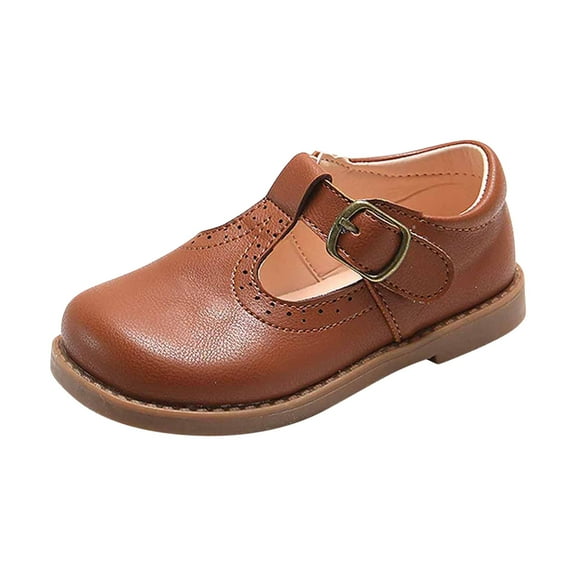 Luxalzxs Toddler Baby Girls Dress Shoes, Wedding Party School Leather Princess Mary Jane Flats Shoes for Girls