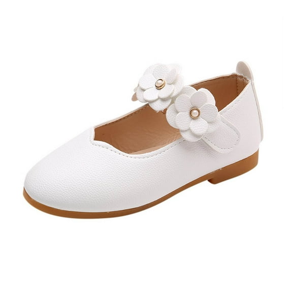 Luxalzxs Toddler Little Girls Soft Sole Flower Leather Princess Wedding Dress Shoes Mary Jane Flats Easter Party School Shoes First Walkers Sneaker Newborn Crib Baptism Shoes