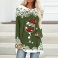 thumbnail image 1 of Luxalzxs Tunic Tops for Women Loose Fit Dressy Christmas Wine Glass Print Long Sleeve Round Neck Loose Fit Casual Fall Outfits, 1 of 4