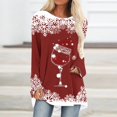 thumbnail image 1 of Luxalzxs Tunic Tops for Women Loose Fit Dressy Christmas Wine Glass Print Long Sleeve Round Neck Loose Fit Casual Fall Outfits, 1 of 4