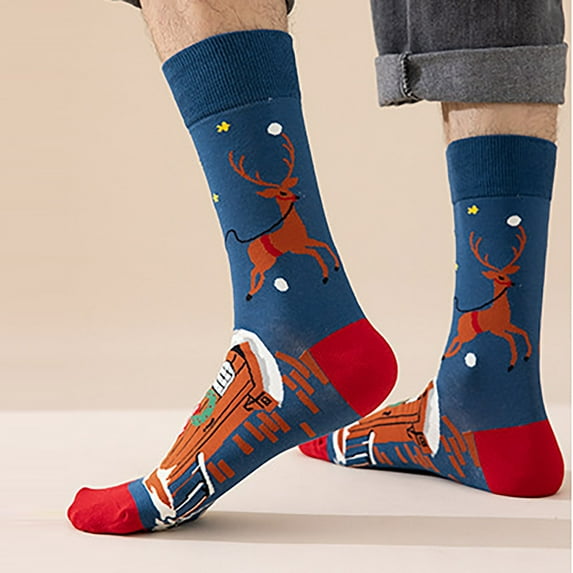 Luxalzxs Ugly Christmas Socks Cotton Holiday Socks Winter Warm Crew Socks Funny Colorful Socks for Women Men
