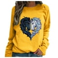 thumbnail image 1 of Luxalzxs Valentine Shirts for Women Casual Horse Heart-Shaped Print Raglan Long Sleeve Blouse Tops Sweatshirt Valentines Day Outfit, 1 of 4
