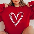 thumbnail image 1 of Luxalzxs Valentine Sweatshirts for Women Causal Heart Graphic Print Long Sleeve Oversized Blouse Tops Crewneck Red Sweatshirt Pullover, 1 of 4