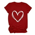 thumbnail image 1 of Luxalzxs Valentine's Day T-Shirts for Women Cute Love Heart Graphic Print Tees Casual Short Sleeve Round Neck Tops, 1 of 5
