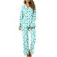 thumbnail image 1 of Luxalzxs Valentines Day Pajama Sets for Women Button-Down Soft Long Sleeve 2 Piece PJ Set Sleepwear Loungewear Homewear, 1 of 4