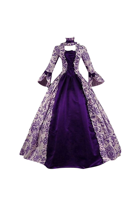 Victorian Dress for Women 1800s Medieval Renaissance Dress Plus Size Vintage Court Flare Sleeve Corset Dress Cocktail Party Princess Ball Gown Halloween Gothic Elegant Queen Dress