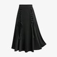 thumbnail image 1 of Luxalzxs Victorian Long Skirt for Women High Waist Pleated Lace Up Vintage A-Line Flowy Gothic Renaissance Colorblock Midi Skirts Court Skirts, 1 of 5