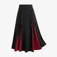 thumbnail image 1 of Luxalzxs Victorian Long Skirt for Women High Waist Pleated Lace Up Vintage A-Line Flowy Gothic Renaissance Colorblock Midi Skirts Court Skirts, 1 of 5