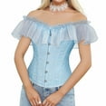 thumbnail image 1 of Kilaqueen Vintage Corsets for Women Sexy Lace Short Seeve Gothic Overbust Bustier Shapewear Corset Tops, 1 of 6