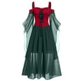 thumbnail image 1 of Luxalzxs Vintage Dress for Women Plus Size Cold Shoulder Butterfly Sleeve Lace Up Gothic Dresses Halloween Dress, 1 of 4