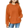 thumbnail image 1 of Luxalzxs Waffle Knit Hoodies for Teen Girls Solid Color Long Sleeve Hooded Sweaters Classic Casual Sweatshirt Pullover Tops 5-14 Years, 1 of 7