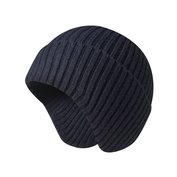 Luxalzxs Winter Beanie Hat with Earflap for Men Women, Outdoor Windproof Warm Thermal Knitted Hat Stocking Caps Skull Cap with Ear Warmer