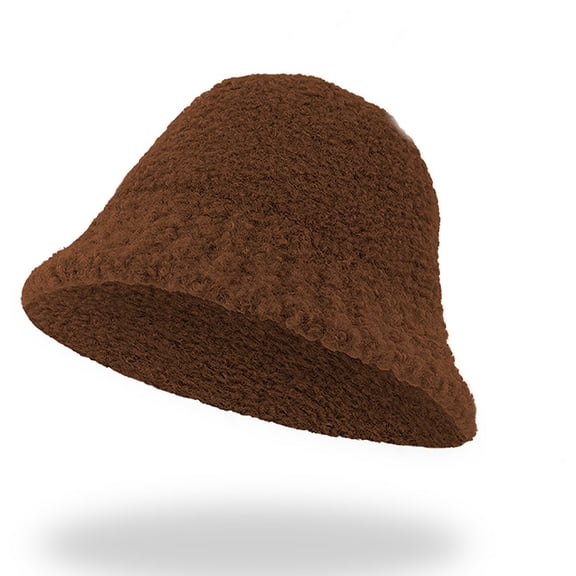 Luxalzxs Winter Bucket Hats for Women Soft Loose Comfy Lightweight Fisherman Hats Casual Fleece Lined Warmer Hat