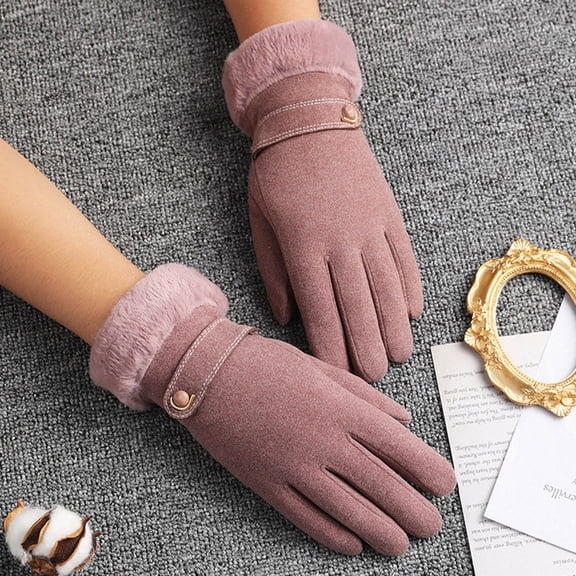 Luxalzxs Winter Gloves for Women Cold Weather Windproof Touchscreen Gloves Fleece Lined Warm Gloves