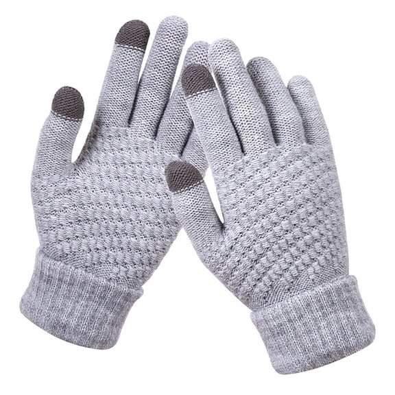 Luxalzxs Winter Gloves for Women Fashion Non-Slip Plush Lining Warm Knitting Wrist Gloves Elastic Cuff Mittens