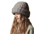 thumbnail image 1 of Luxalzxs Winter Hats for Women Faux Fur Warm Fluffy Knit Crochet Beanie Cap Outdoor Ear Cover, 1 of 5