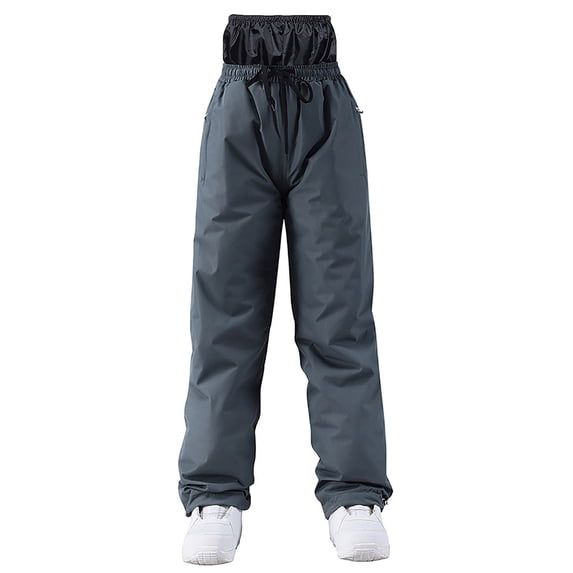 Luxalzxs Winter Ski Pants Men Women Warm Outdoor Sports Breathable Insulated Snow Trousers Thicken Windproof Waterproof Double Board Skiing Snowboard Pants with Zipper Pockets