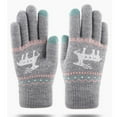thumbnail image 1 of Luxalzxs Women Christmas Double Layer Fawn Pattern Thick Warm Gloves Knitting Wrist Gloves Mittens, 1 of 4