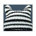 thumbnail image 1 of Luxalzxs Women Cute Beanie Y2K Striped Crochet Hats Winter Warm Knitted Striped Hat Slouchy Beanies, 1 of 2