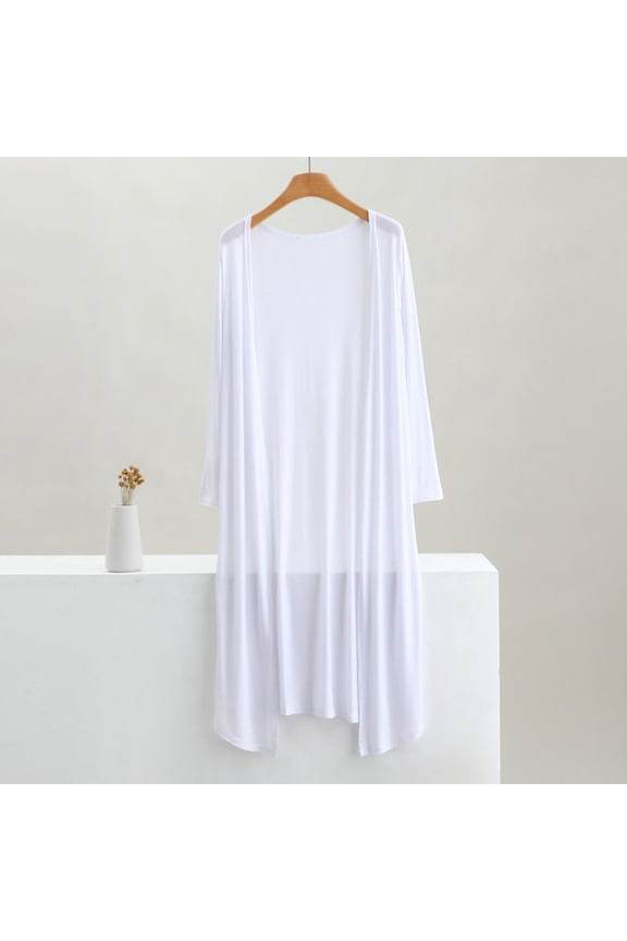 Luxalzxs Women Lightweight Cardigan Cover Up Open Front Long Sleeve Cardigans Spring Summmer Fall Casual Fashion Solid Color Soft Modal Thin Cardigans Outerwear
