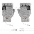 thumbnail image 1 of Luxalzxs Women Men USB Heated Gloves Winter Flap Fingerless Warm Knit Gloves Mitten, 1 of 4