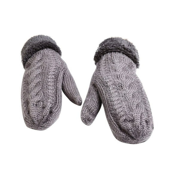 Luxalzxs Women Men Winter Warm Mittens Thermal Cable Knit Wool Fleece Lined Glove for Cold Weather