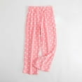 thumbnail image 1 of Luxalzxs Women Polka Dot Flannel Pajama Pants Winter Warm Fluffy Fleece Pj Bottoms Comfy Lounge Home Sleep Pants with Pockets, 1 of 5